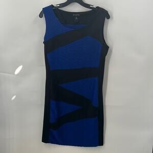 Enfocus Women's Sleeveless Blue & Black Color Block Dress Size 12